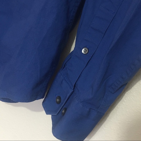 Express Long Sleeve Dress Shirt Medium Dark Blue - Picture 7 of 7